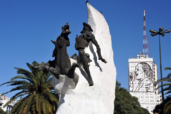 Don Quixote statue, Av 9 de Julio, Buenos Aires