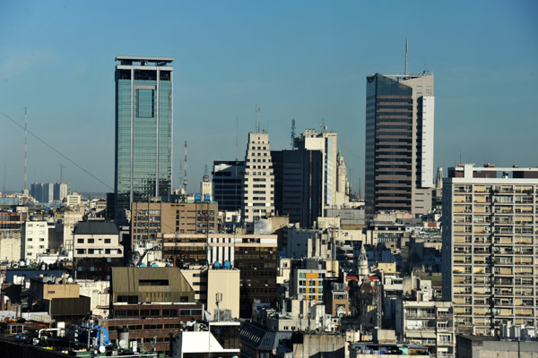 View from the Sheraton Buenos Aires towards the city center with the Banco de Galicia rising left of center