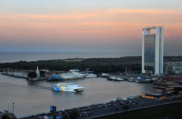 Sunset view of the North Docks from the Buenos Aires Sheraton