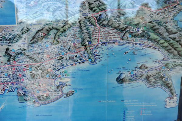 Map of Niterói and the eastern side of Guanabara Bay