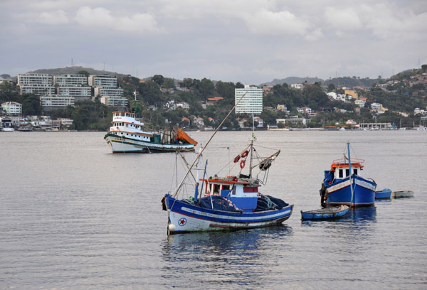 Fishing boats moored off Jurujuba
