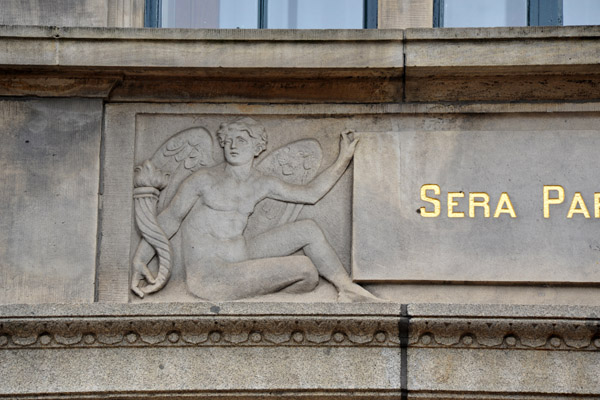 Bas-relief angel, detail on the faade of Rotterdam City Hall