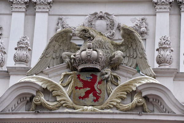 Detail of the Schielandshuis with an Eagle and Crown