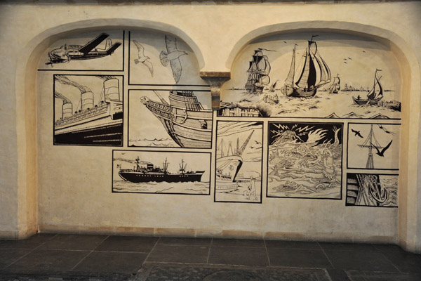 Cartoon Art  nautical heritage of Rotterdam - Grote of Sint-Laurenskerk