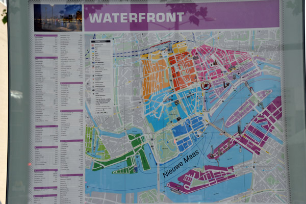 Map of the Rotterdam Waterfront on the Nieuwe Maas