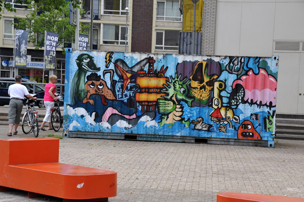 Painted shipping container, Leuvehaven, Rotterdam