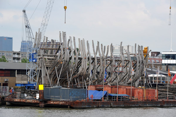 Wooden sailing ship under construction, Schiehaven, Rotterdam