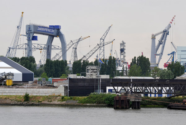 Damen Ship Repair dry dock with heavy-lift crane, Wilhelminahaven, Schiedam