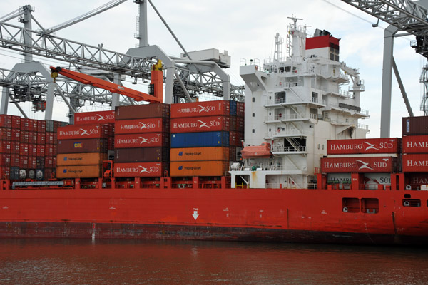 Hamburg Sd containers on board the Cap San Nicolas, Port of Rotterdam
