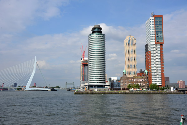 Kop van Zuid with the Erasmus Bridge, Port of Rotterdam