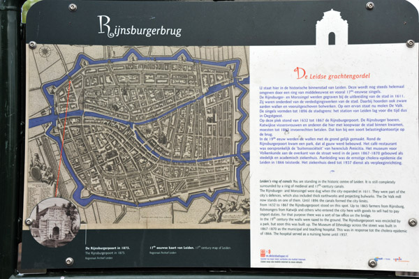 Information sign about Leiden's ring of canals