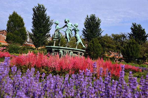 Park with beautiful flowers in Helsingr