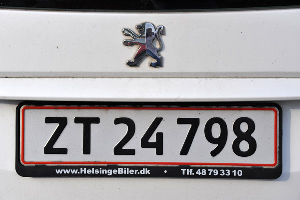 Old-style Danish license plate
