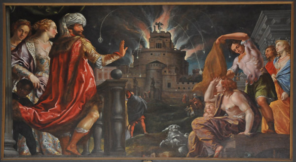 Fireworks at Castel St. Angelo, Reinhold Trimm, early 17th C.