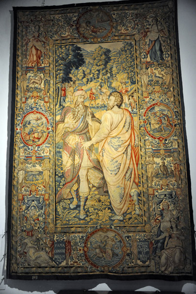 Flemish tapestry (1560) Astyages orders Harpagus to kill the child Cyrus