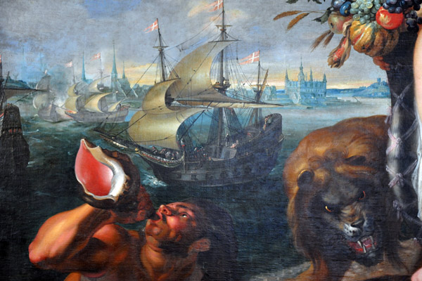 Detail of Isaacsz Allegory of the Sound, 1622
