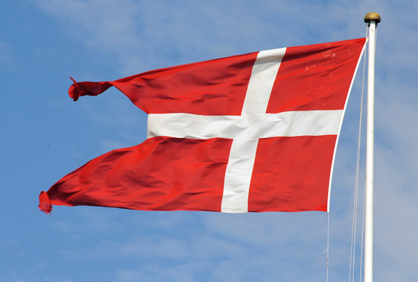 The Danish State Flag in a stiff wind