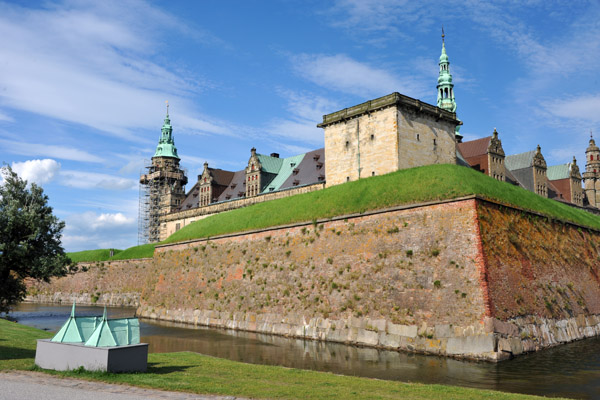 Southwest corner of the inner moat, Kronborg