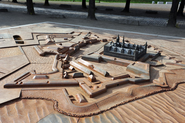 Model of the Kronborg with the outer star-shaped fortress