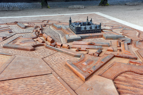 Model of the Kronborg with the outer star-shaped fortress