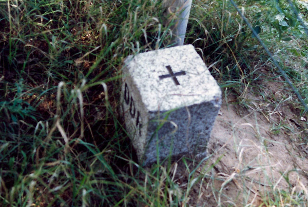 DDR - stone marking the intra-German border, 1987