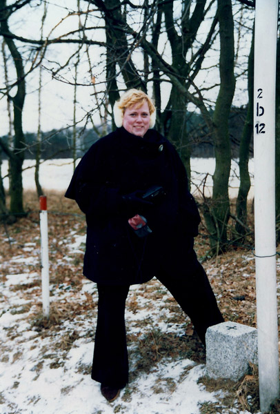 Aunt Paula with a foot over the border into East Germany