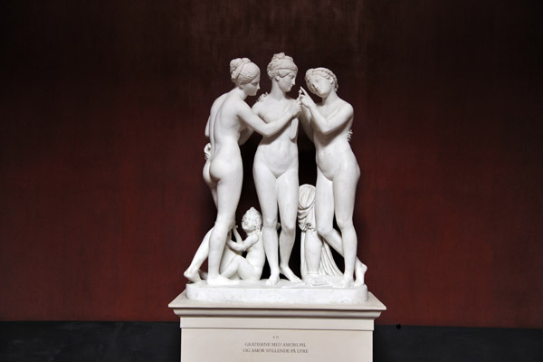 The Three Graces With Cupid's Arrow While Cupid Plays the Lyre