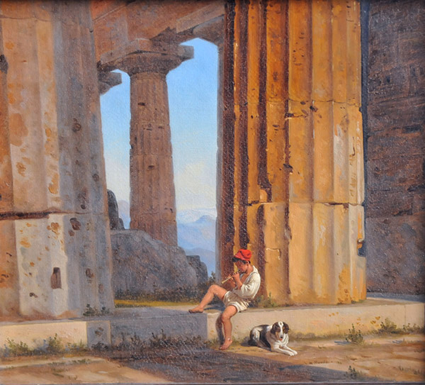 Part of the Poseidon Temple in Paestum, Constantin Hansen, 1839