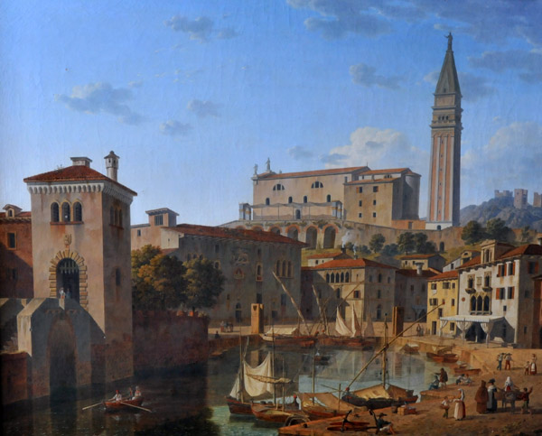 View of the Harbor of Pirano, Istria, Leo von Klenze, 1831