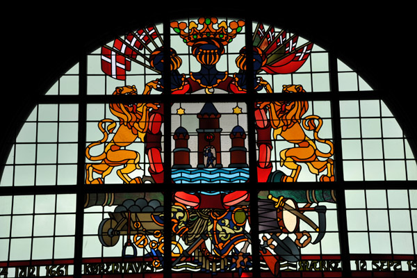 Stained glass over the main entrance, Copenhagen City Hall