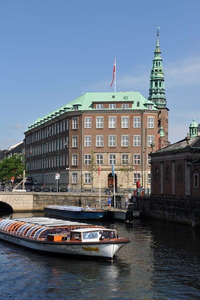 Canal Tour Boat with Skt. Nikolaj's Tower