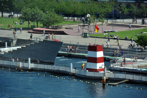 The diving platform is modeled after the bow of a ship