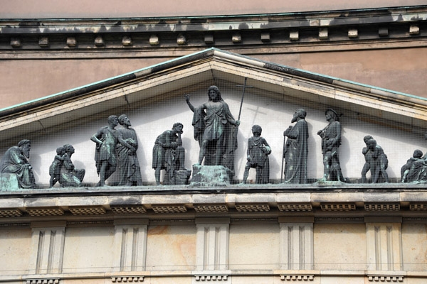 Thorvaldsen's sculptures on the pediment of Vor Frue Kirke