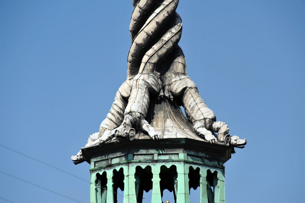 Intertwined dragons on the spire of the Stock Exchange, Copenhagen
