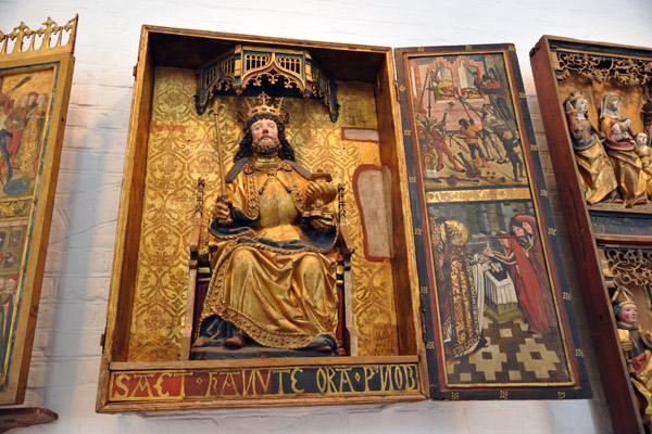 Side-altarpiece of St. Knud the Holy, the Danish royal saint martyred in 1086 - St. Peter's Church, Naestved ca 1500