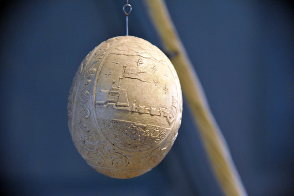 Carved ostrich egg