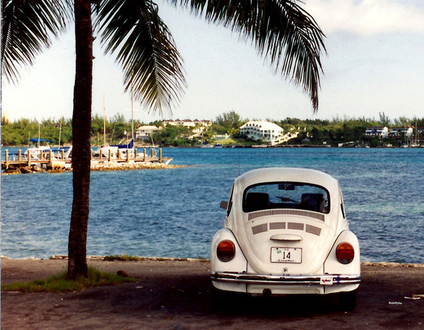 My VW Beetle rental in Nassau - plate #14