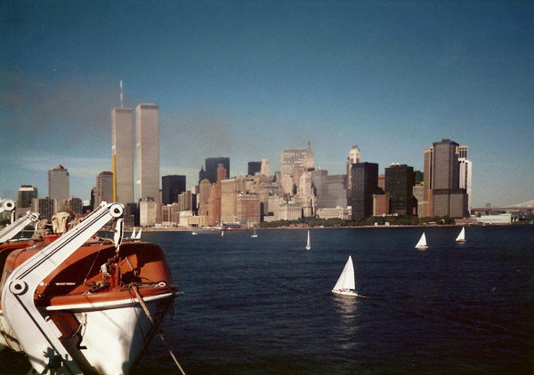 New York City seen from a ship in the harbor