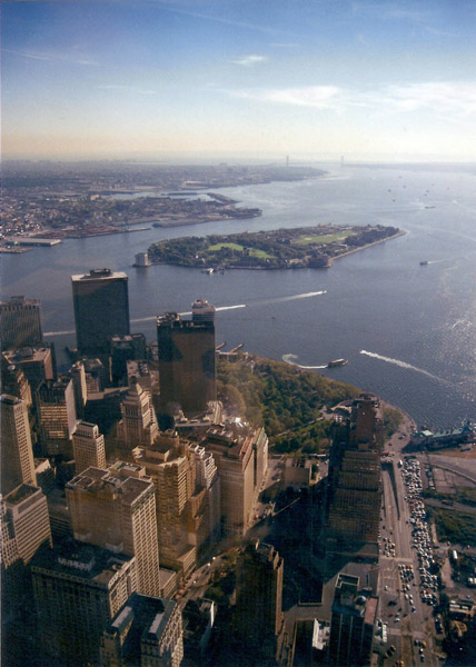 Looking south towards Battery Park and Governor's Island