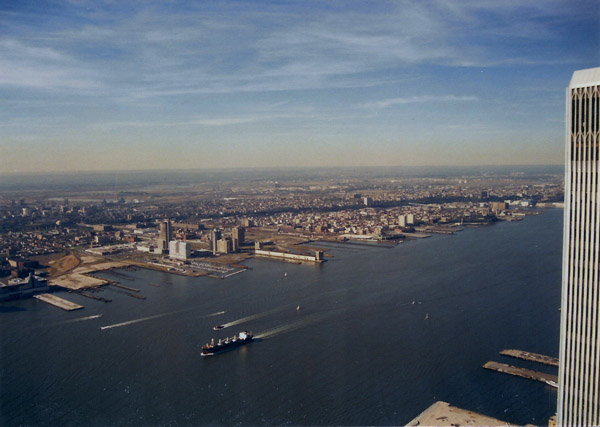 View of the Hudson River from the top of the World Trade Center