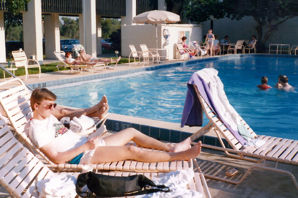By the pool at the Ramada, Kissimmee, FL - March 1989