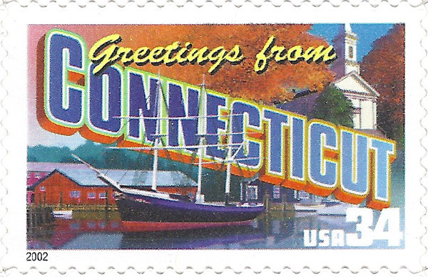 Greetings from Connecticut USA Postage Stamp