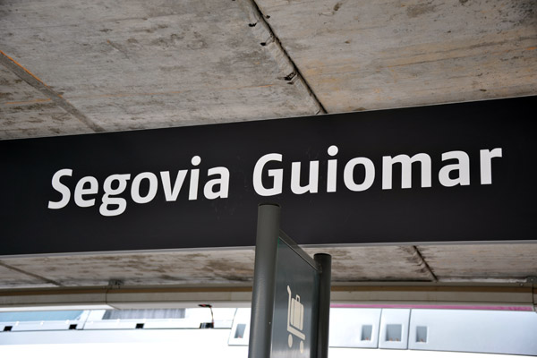 High speed trains stop at the new Segovia Guiomar, a 10 minute bus ride (0.93) from the city center