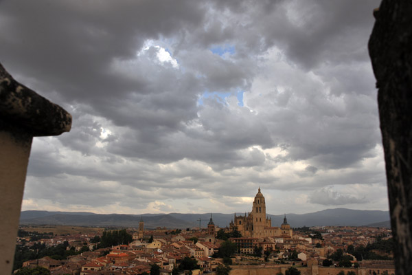 The view of the city of Segovia from the top of the Alcazar