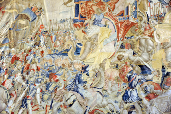 Part of a tapestry depicting Hannibal's invasion of Europe