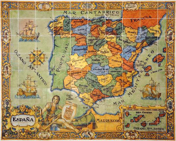Map of Spain in tiles