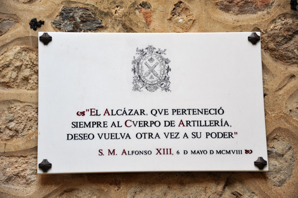 Dedication by King Alfonso XIII, 1908