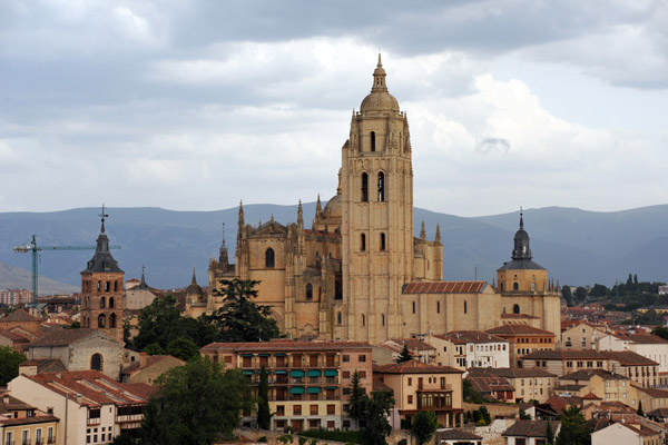 The Cathedral of Segovia with its massive 88m tower seen from Torre de Juan II