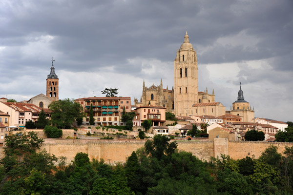 Segovia from the west on a cloudy day