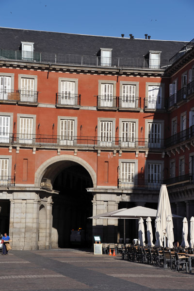 One of the 8 arched entrances to the Plaza Mayor